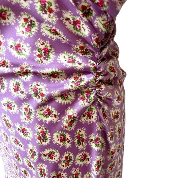 Zara Pink Patterned Midi Dress - Picture 9 of 12